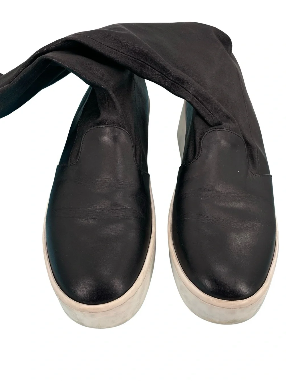 Robert Clergerie Black Leather Over The Knee Sock Boots Size 7.5